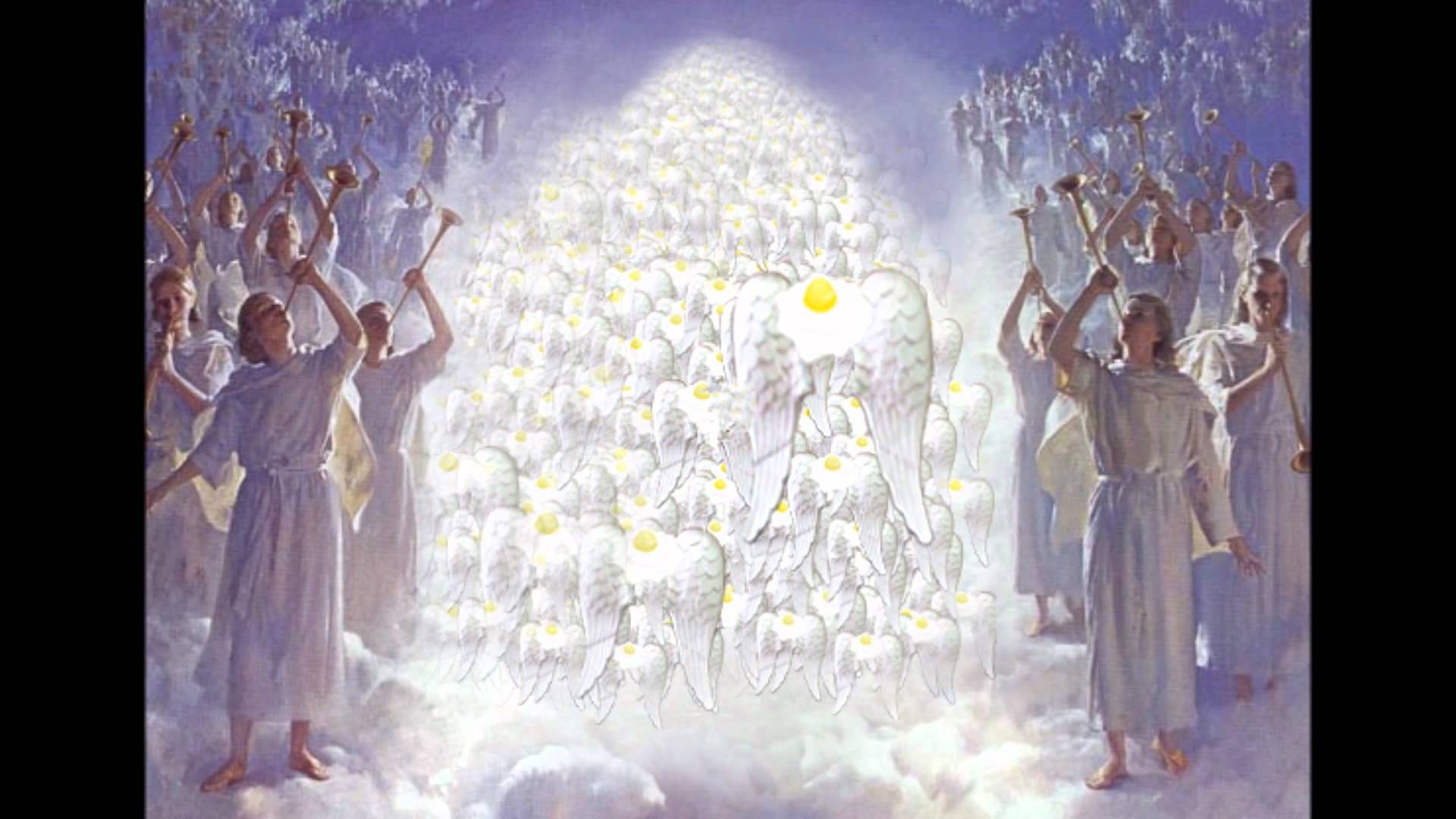 Песня глазами бога. Небесный хор. Царство Божие. Ангелы поют. Христос и ангелы.